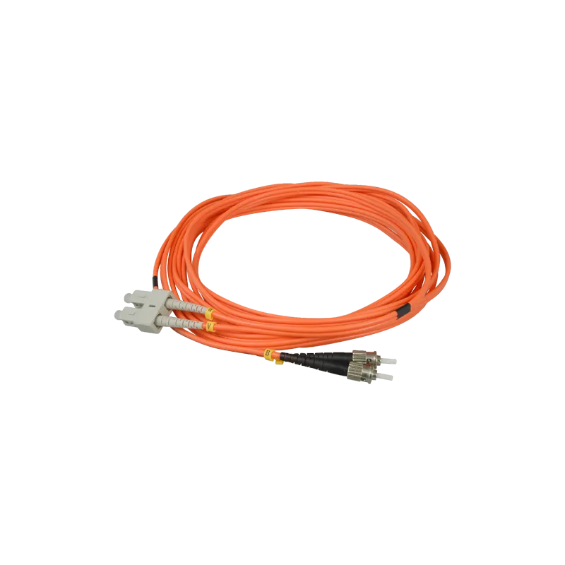 Cable de fibra - Dúplex - Multimodo - Conector SC a ST - 5 metros - Color naranja