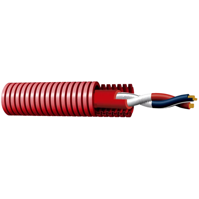 Cable especial para sistemas contraincendios - Par trenzado precableado en tubo corrugado 16mm - Conductor Cobre flex...