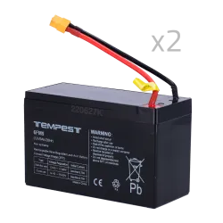 Batería para TEMPEST-BAT300 URFOG - 12V / 9Ah - Conectores especiales - Recambio sencillo - Incluye 2 baterías
