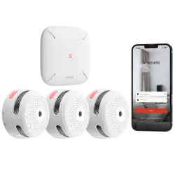 Kit de detección de incendio autónomo X-Sense - Inlcuye 3 detectores de humo XS01-M y Hub SBS50 - Conexión con HUB SB...