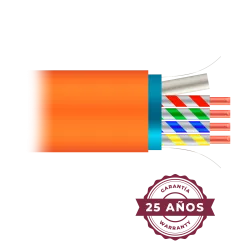 Cable FTP Cat 6A libre de halógenos - Conductor 99,9% cobre - CPR class: Dca - Rollo de 505 metros/Color naranja
