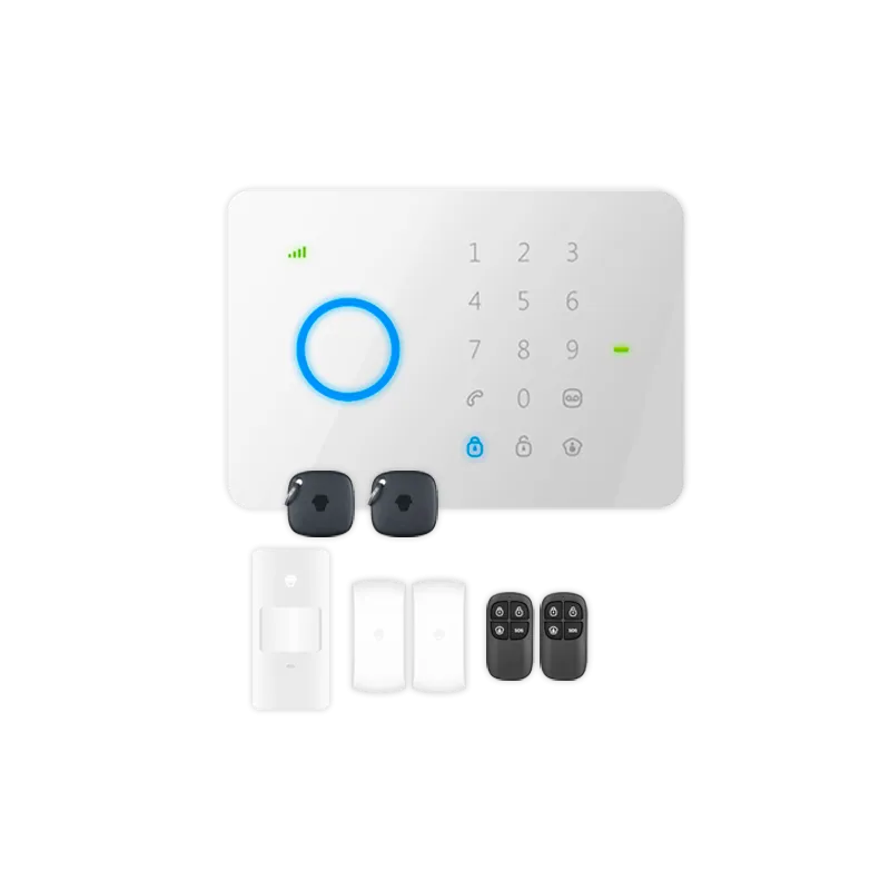 Kit de alarma doméstica - Panel táctil con módulo GSM - Envío de alertas por SMS y llamada - Detector PIR volumétrico... Kit de alarma doméstica - Panel táctil con módulo GSM - Envío de alertas por SMS y llamada - Detector PIR volumétrico...