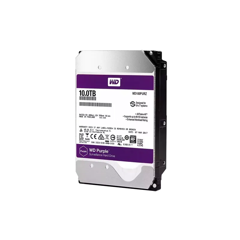 Disco duro Western Digital - Capacidad 10 TB - Interfaz SATA 6 Gb/s - Modelo WD100PURX-78 - Especial para Videograbad...