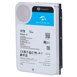Disco duro Seagate Skyhawk AI - Capacidad 12 TB - Interfaz SATA 6 Gb/s - Hasta 32 transmisiones de inteligencia artif...
