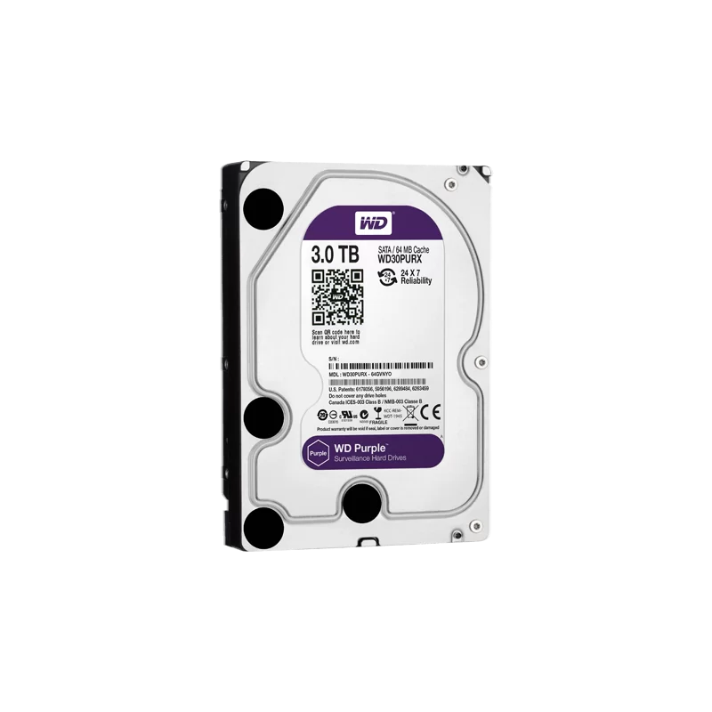 Disco duro - Capacidad 3 TB - Interfaz SATA 6 Gb/s - Modelo WD30PURX - Especial para Videograbadores - Suelto o insta...