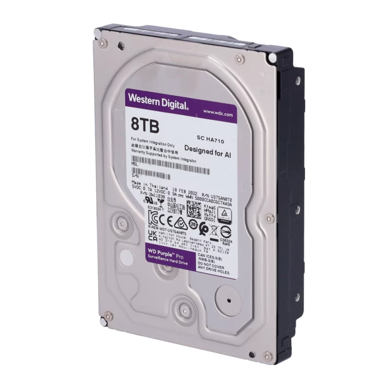 Disco duro Western Digital - Capacidad 8 TB - Interfaz SATA 6 Gb/s - Modelo WD8001PURA - Diseñado para videos intelig...