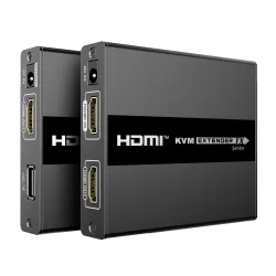 Extensor HDMI con KVM - Emisor y receptor - Alcance 60 m - Sobre cable UTP Cat 6 - Hasta 1080p@60Hz - Alimentación DC...