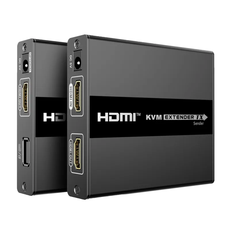 Extensor HDMI con KVM - Emisor y receptor - Alcance 60 m - Sobre cable UTP Cat 6 - Hasta 1080p@60Hz - Alimentación DC...