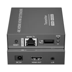 Extensor HDMI con KVM - Emisor y receptor - Alcance 70 m - Sobre cable UTP Cat 7 - Hasta 4K@60Hz - Alimentación DC 5 V