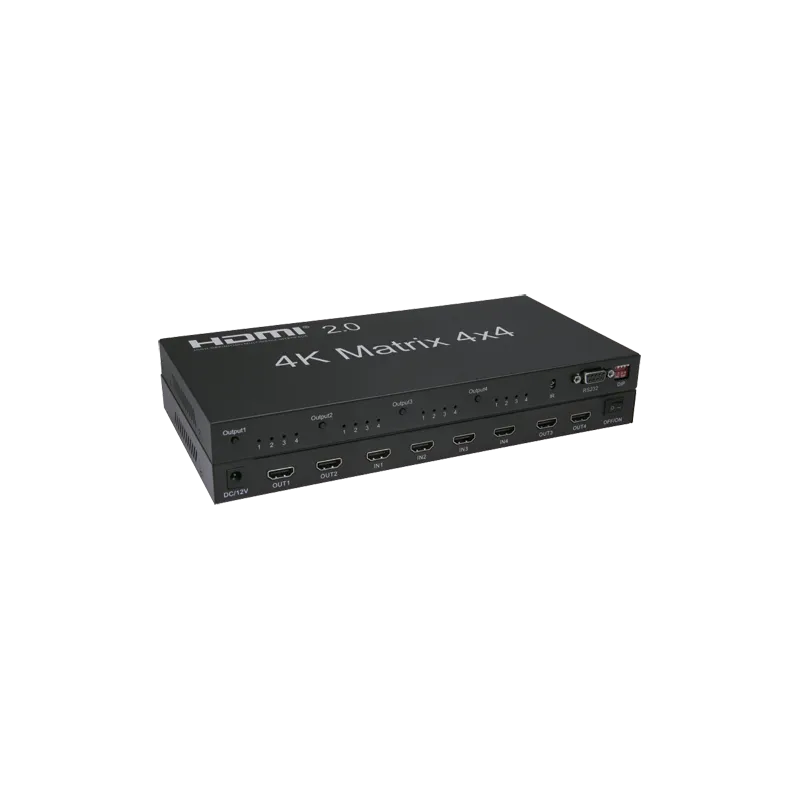 Multiplicador de señal HDMI - 4 entradas HDMI - 4 salidas HDMI - Hasta 4K (entrada y salida) - Permite control remoto...