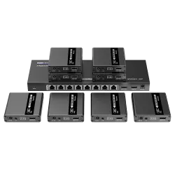 Splitter-Extensor HDMI1x8 - 1 transmisor / 8 receptores - Resolución hasta 4K@30Hz - Alcance hasta 70m - Sobre cable ...