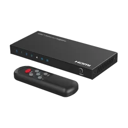 HDMI Switch - 4 Entradas HDMI - 1 Salida HDMI - Resolución 4K@60Hz - Botonera - Control con mando a distancia