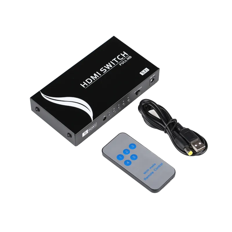 HDMI Switch - 5 entrada HDMI - 1 salidas HDMI - Hasta 4K*2K@60Hz - Alimentación DC 5 V