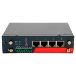 Hongdian Router Industrial 4G - 4G Cat 4 - 4 puertos PoE+ Ethernet RJ45 10/100/1000 - 2 Ranuras tarjeta SIM 4G/3G - ...