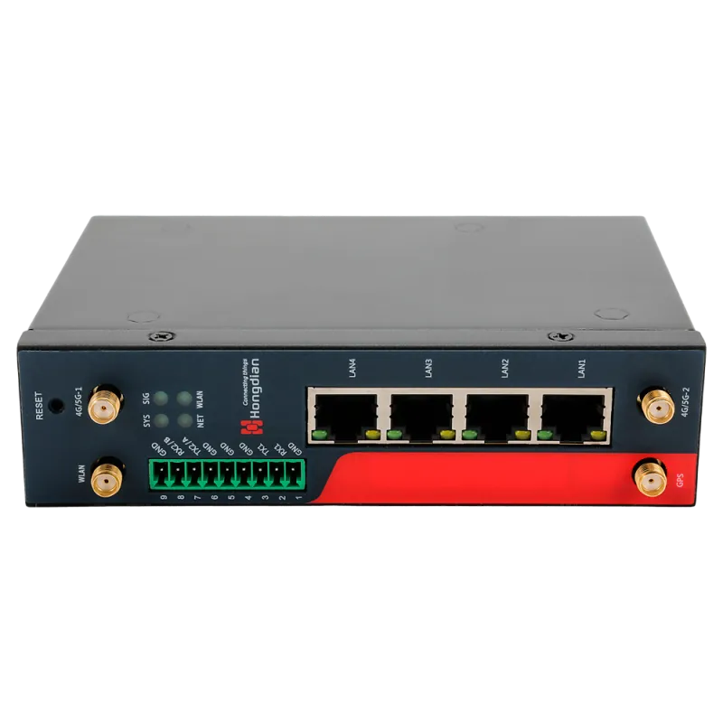 Hongdian Router Industrial 4G - 4G Cat 4 - 4 puertos PoE+ Ethernet RJ45 10/100/1000 - Ranura tarjeta SIM 4G/3G - Pue...