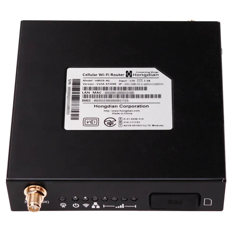 Hongdian - Router Industrial 4G - 2 puertos Ethernet RJ45 10/100 - Ranura tarjeta SIM 4G/3G - Instalación pared o sob...