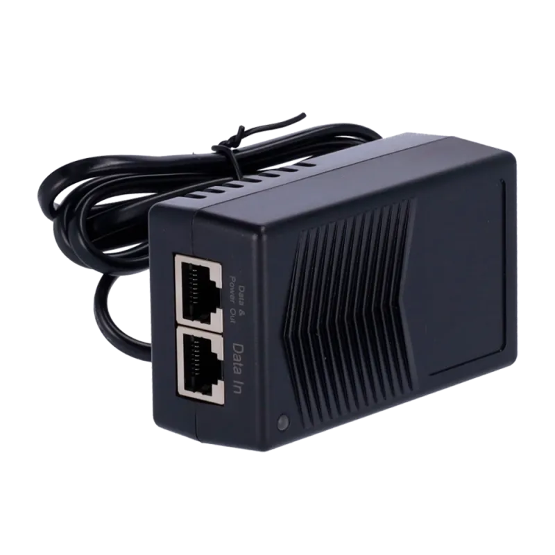 Inyector PoE - Entrada/Salida RJ45 10/100 Mbps - Potencia 15 W - Distancia máxima 100 m - Velocidad 100M - Estabiliza...