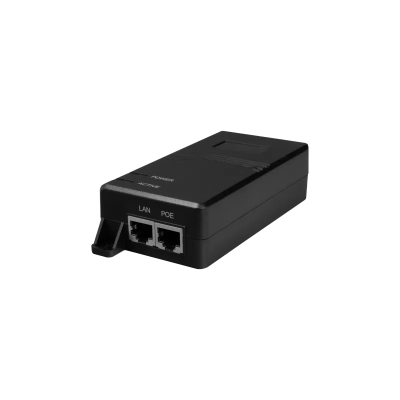 Inyector PoE - Entrada/Salida RJ45 10/100/1000 Mbps - Potencia 60 W - Distancia máxima 100 m - PoE/PoE+/Hi-PoE IEEE80...