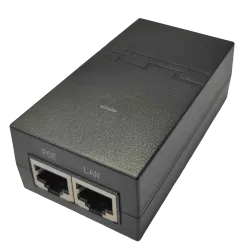 Inyector PoE Pasivo - Entrada/Salida RJ45 10/100/1000 Mbps - 24V 0,5A - Distancia máxima 100 m - Apto para radioenlac...