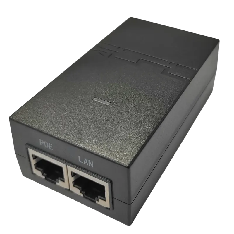 Inyector PoE Pasivo - Entrada/Salida RJ45 10/100/1000 Mbps - 24V 0,5A - Distancia máxima 100 m - Apto para radioenlac...