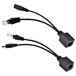 Inyector y Splitter PoE pasivo - Requiere utilizar la pareja incluida - Entrada y salida hasta 48 V - Conectores RJ45...