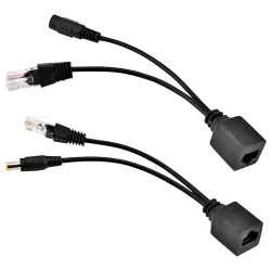 Inyector y Splitter PoE pasivo - Requiere utilizar la pareja incluida - Entrada y salida hasta 48 V - Conectores RJ45...