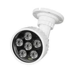 Foco infrarrojo de alcance 100m - Iluminación por LEDs - 850nm, 60° de apertura - 6 leds Ø10 - Incluye célula de foto...