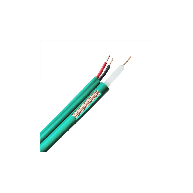 Cable coaxial KX6 - Vídeo y alimentación - Rollo de 300 metros - Cubierta color verde - Cubierta exterior LSZH - Baja...