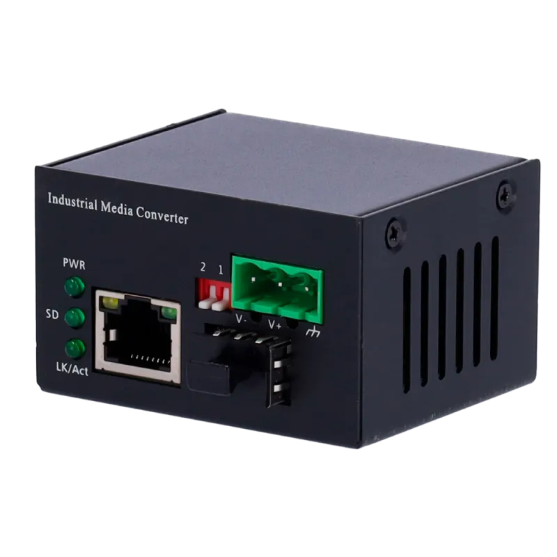 Conversor de medios Industrial - 1x Ethernet RJ45 - 1x SFP - Fast Ethernet - 10/100 Base-TX - Tamaño Ultra Compacto -...