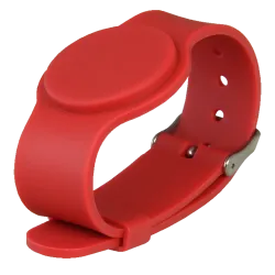 Pulsera de proximidad - ID por radiofrecuencia - MF pasivo | Color rojo - Alta frecuencia 13.56 MHz - Correa ajustabl...