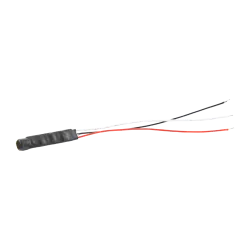 Micrófono externo - Conector en terminal por cable - Power + (Rojo), Power (Negro) - Audio (Blanco) - Alimentación DC...