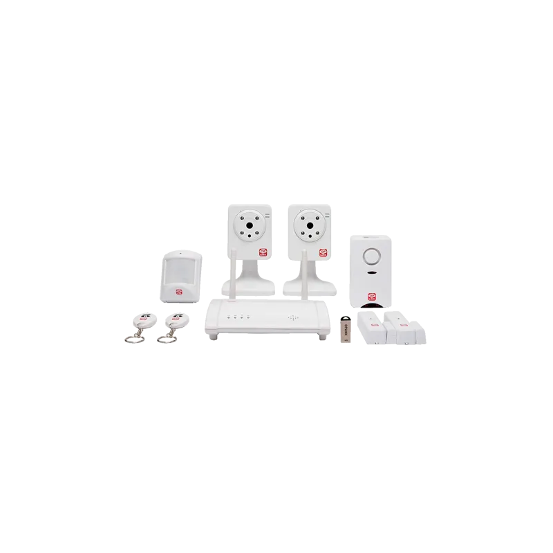 Kit de alarma doméstica Home8 - Conexión a internet / IP Cloud - Servicio solo bajo suscripción - 2 Cámaras IP / Veri...