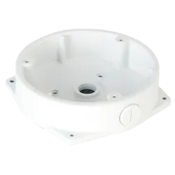 Caja de conexiones - Para cámara fisheye - Fabricado en aluminio - Pasador de cables - Color blanco