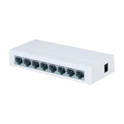 Switch Branded Fast Ethernet - 8 puertos RJ45 - Velocidad 10/100Mbps - Buffer mejorado para transmisión de video - Pl...