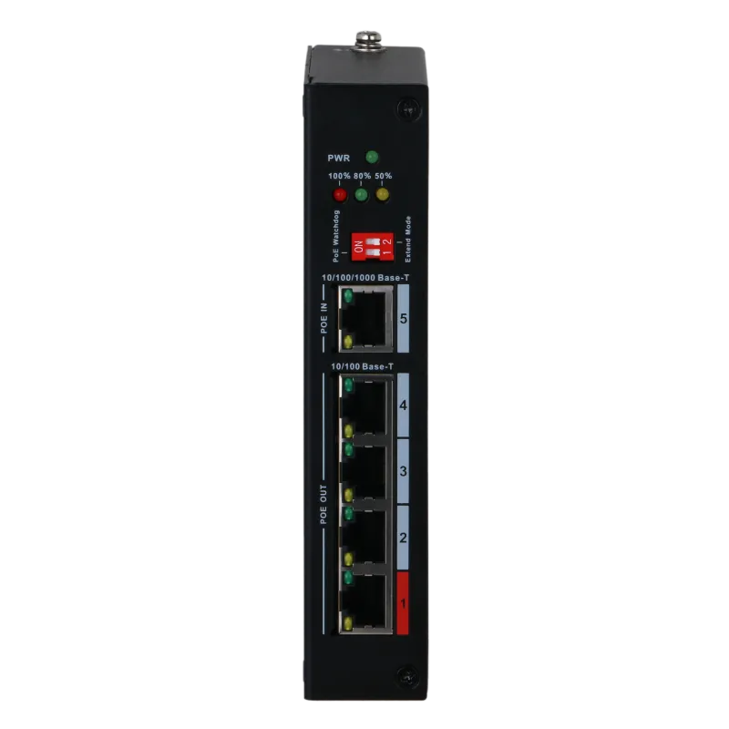 Dahua - Extensor PoE - Permite ampliar el alcance de la alimentación POE - Velocidad 4x 10/100Mbps + 1x 10/100/1000M...