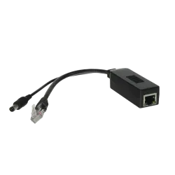 PoE Splitter - Para cámaras IP no PoE - Entrada RJ45 (PoE) - Salida RJ45 y jack - Potencia máx 25 W / DC 12 V - ...