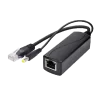 PoE Splitter - Para cámaras IP no PoE - Entrada RJ45 (PoE) / Salida RJ45 y jack - Velocidad 10/100Mbps - Potencia ...