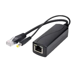 PoE Splitter - Para cámaras IP no PoE - Entrada RJ45 (PoE) / Salida RJ45 y jack - Velocidad 10/100/1000Mbps - Poten...