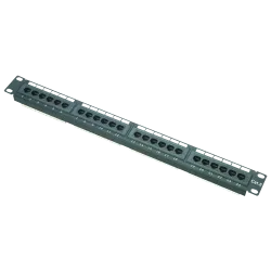 Patch panel de 24 puertos UTP/RJ45 - Formato enrackable - Admite cables hasta CAT6 - Tamaño 1U para facilitar la inst...