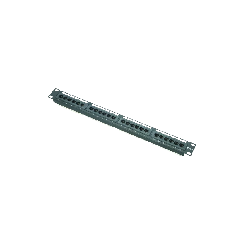 Patch panel de 24 puertos UTP/RJ45 - Formato enrackable - Admite cables hasta CAT6 - Tamaño 1U para facilitar la inst...
