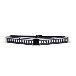 Patch panel angular vacío - 24 puertos FTP - Formato enrackable 1U - Sin electrónica - Barra para gestión de cables i...