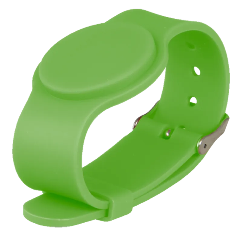 Pulsera de proximidad - ID por radiofrecuencia - EM pasivo | Color verde - Baja frecuencia 125 kHz - Correa ajustable...
