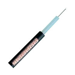 Cable coaxial RG59 - Vídeo - Rollo de 300 metros - Cubierta color negro - Diámetro exterior 6.0 mm - Bajas pérdidas