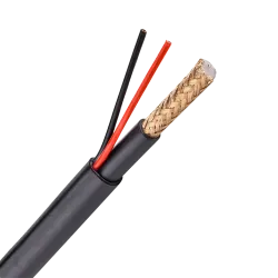 Cable Combinado - RG59 + alimentación - Rollo de 100 metros - Cubierta color negro - Cubierta exterior LSZH - Compati...