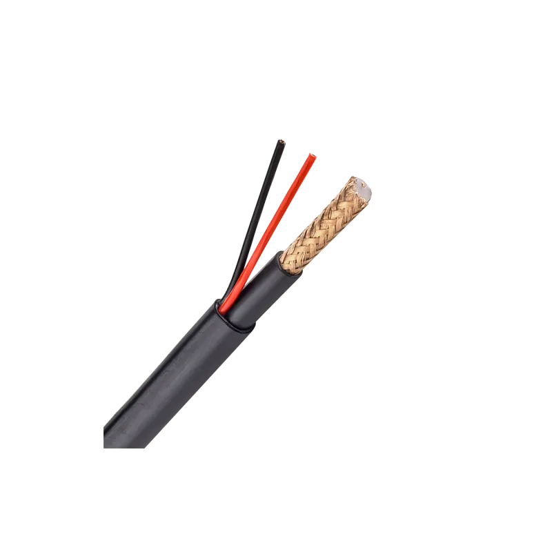 Cable Combinado - RG59 + alimentación - Rollo de 100 metros - Cubierta color negro - Cubierta exterior LSZH - Compati...