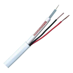 Cable Combinado - RG59 + alimentación - Rollo de 100 metros - Cubierta color blanco - Diámetro exterior 9.0 mm - Baja...