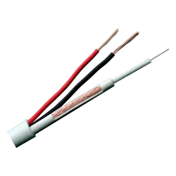 Cable Combinado - Micro RG59 + alimentación - Rollo de 100 metros - Cubierta color blanco - Diámetro exterior 6.8 mm ...
