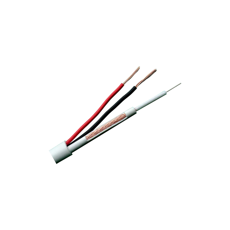 Cable Combinado - Micro RG59 + alimentación - Rollo de 100 metros - Cubierta color blanco - Diámetro exterior 6.8 mm ...