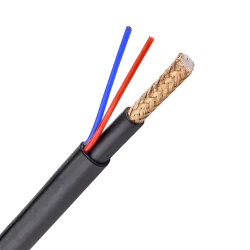 Cable Combinado - Micro RG59 + alimentación - Rollo de 300 metros - Cubierta color negro - Diámetro exterior 6.8 mm -...