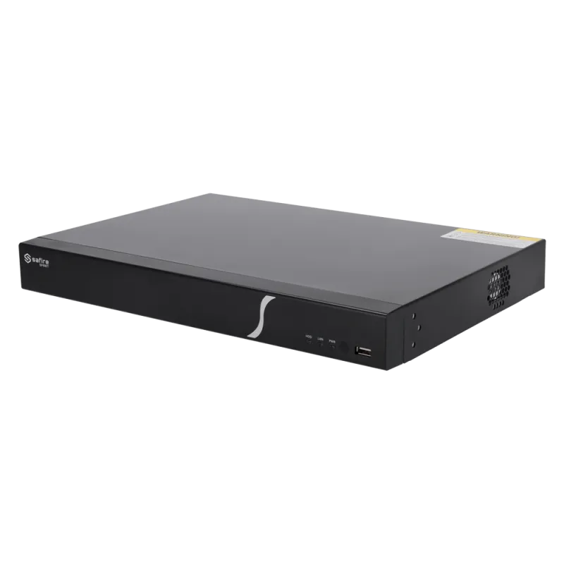 Safire Smart - Grabador NVR para cámaras IP - 16CH Puertos PoE / Compresión H.265S / 2HDD - Resolución hasta 8Mpx / A...